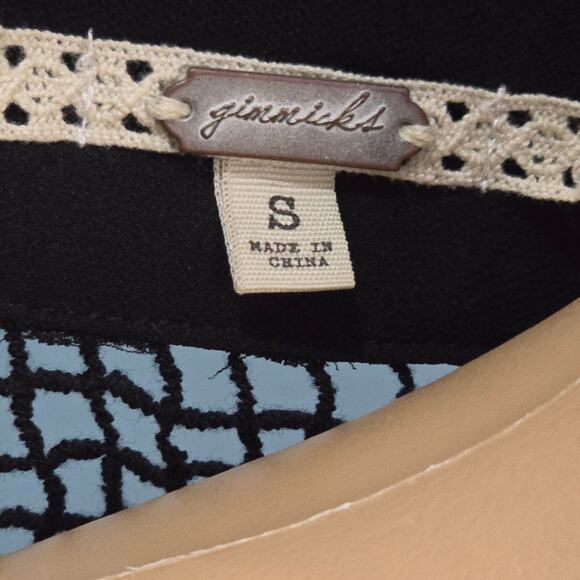 Gimmicks Black Lace up front top with cutout detail small NWOT - Picture 6 of 7